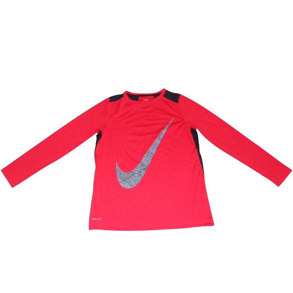 Nike Boys/Girls XL Red Black Dri-Fit L/S T-Shirt